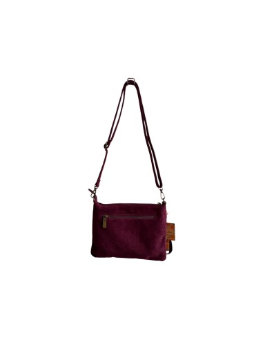 Pochette femme Mandoline à clous Prune - Bandoulière réglable et amovible