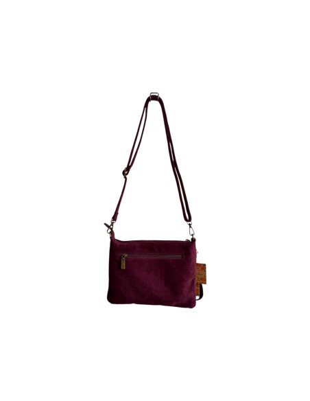 Pochette femme Mandoline à clous Prune - Bandoulière réglable et amovible