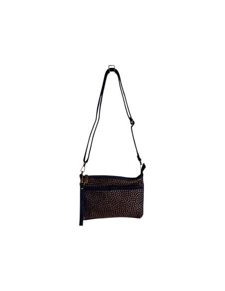 Pochette femme Mandoline à clous Marine - Bandoulière réglable et amovible