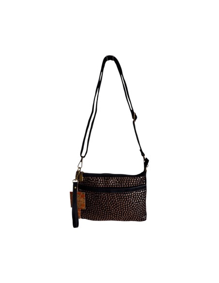 Pochette femme Mandoline à clous Noir - Bandoulière réglable et amovible