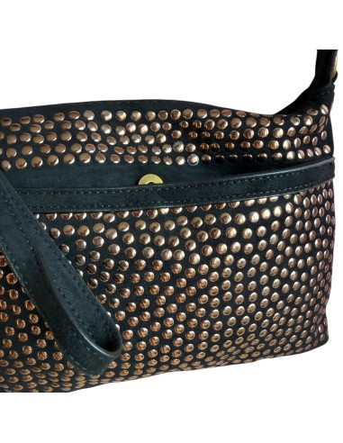 Pochette femme Mandoline à clous Noir - Bandoulière réglable et amovible