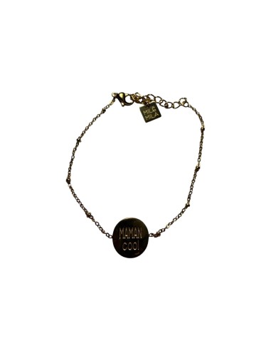Bracelet médaille maman cool en acier inoxydable ajustable