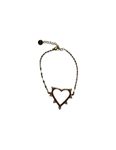 Bracelet chaine dorée  cœur en acier inoxydable ajustable
