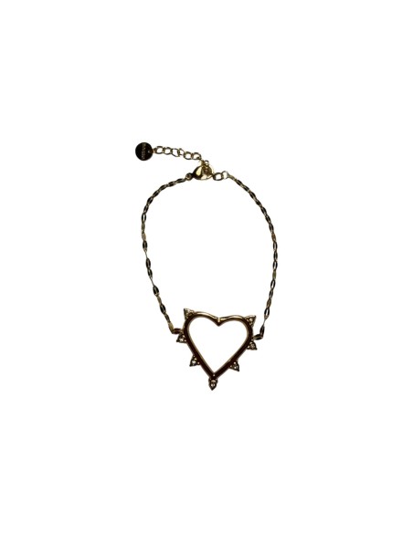 Bracelet chaine dorée  cœur en acier inoxydable ajustable