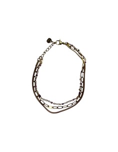 Bracelet doré trois chaines maillon en acier inoxydable ajustable