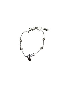 Bracelet chaine fine avec inscription love en acier inoxydable ajustable