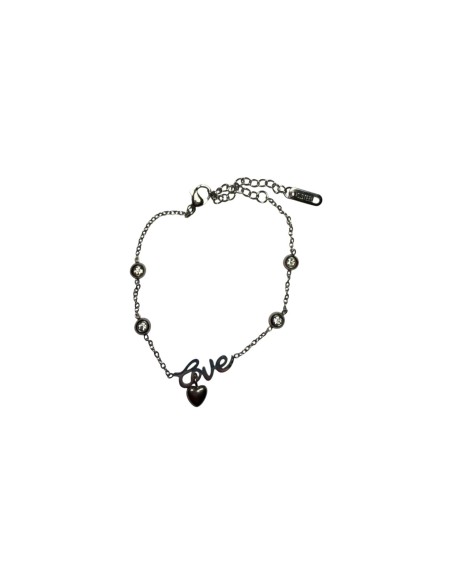 Bracelet chaine fine avec inscription love en acier inoxydable ajustable