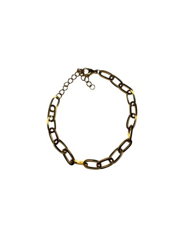 Bracelet doré maille trombone en acier inoxydable ajustable