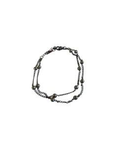 Bracelet argenté double rang bille en acier inoxydable ajustable