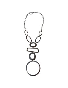 Collier Plastron argenté en acier inoxydable réglable