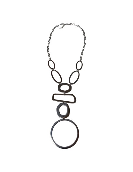 Collier Plastron argenté en acier inoxydable réglable