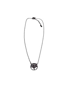 Collier chaine fine avec pendentif médaille arbre de vie en acier inoxydable réglable