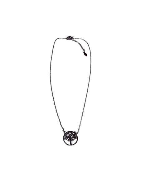 Collier chaine fine avec pendentif médaille arbre de vie en acier inoxydable réglable