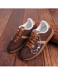 Baskets Chic Muse femme Marron à Lacets - Style casual et original