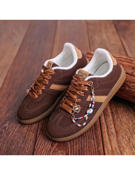 Baskets Chic Muse femme Marron à Lacets - Style casual et original