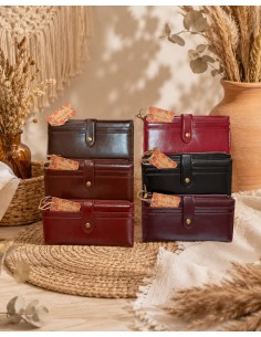 Portefeuille femme Mandoline - Grand format avec zip, pression et nombreux rangements