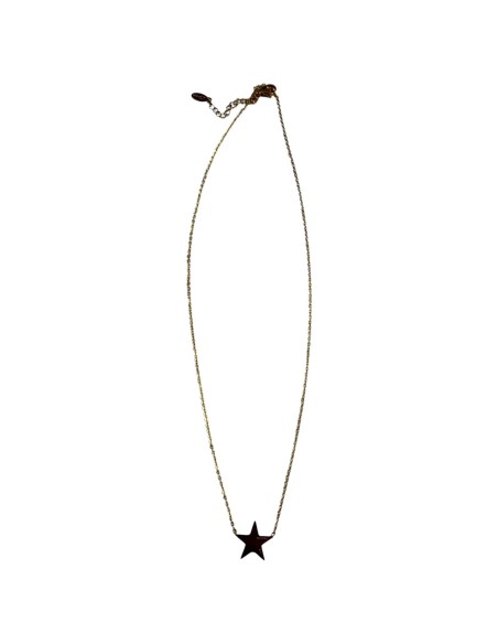Collier chaîne fine et pendentif étoile gravé “ ma bonne étoile “