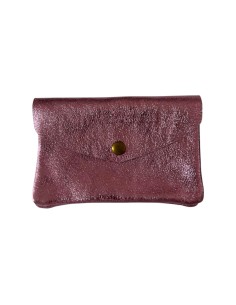 Porte monnaie en cuir irisé grand modèle avec poche zippée 2