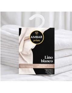 Sachet parfumé suspendu Ambar Parfums pour armoire - Lino Blanco