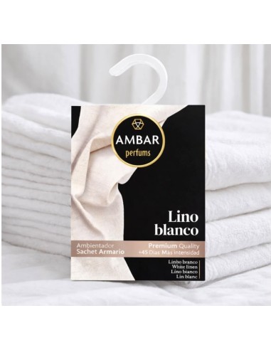 Sachet parfumé suspendu Ambar Parfums pour armoire - Lino Blanco