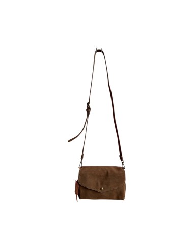 Sac femme Mandoline Accordéon en suédine Moka - Bandoulière réglable et amovible