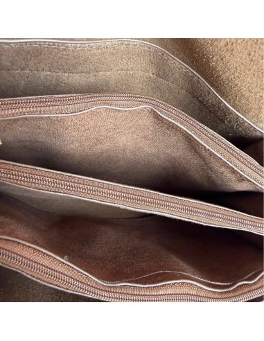 Sac femme Mandoline Accordéon en suédine Taupe - Bandoulière réglable et amovible