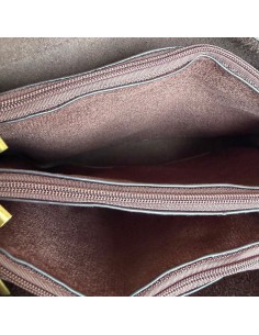 Sac femme Mandoline Accordéon en suédine Coffee - Bandoulière réglable et amovible 2