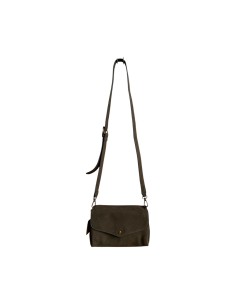 Sac femme Mandoline Accordéon en suédine Kaki - Bandoulière réglable et amovible