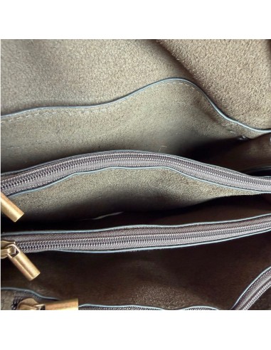 Sac femme Mandoline Accordéon en suédine Kaki - Bandoulière réglable et amovible