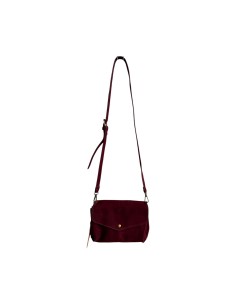 Sac femme Mandoline Accordéon en suédine Prune - Bandoulière réglable et amovible