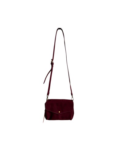 Sac femme Mandoline Accordéon en suédine Prune - Bandoulière réglable et amovible