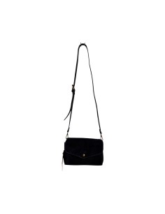 Sac femme Mandoline Accordéon en suédine Noir - Bandoulière réglable et amovible