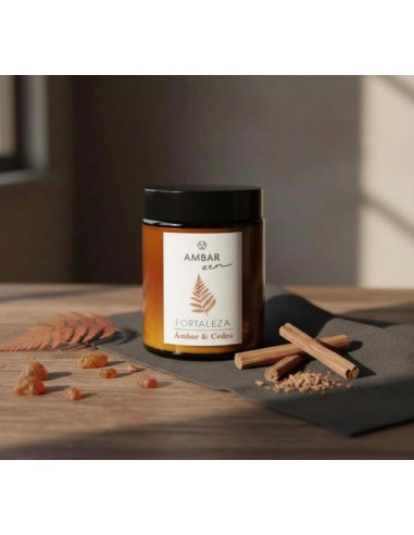 Bougie Ambar Zen parfumée Ámbar & Cedro - Ambiance chaleureuse & épicée