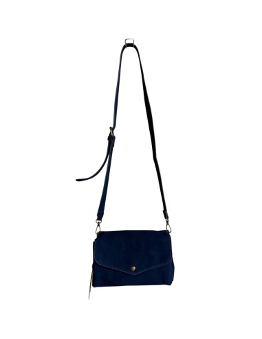Sac femme Mandoline Accordéon en suédine Marine - Bandoulière réglable et amovible