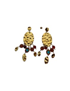Boucles d'oreilles pendantes dorées en acier inoxydable