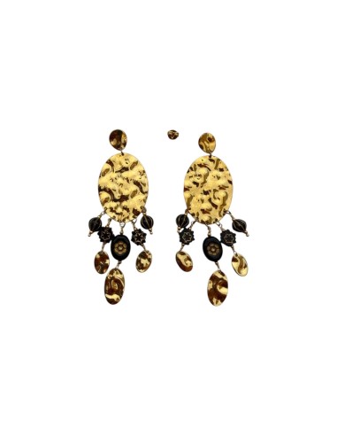 Boucles d'oreilles pendantes dorées en acier inoxydable