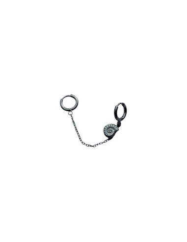 Mono boucle d'oreille pendentif coquillage en acier inoxydable