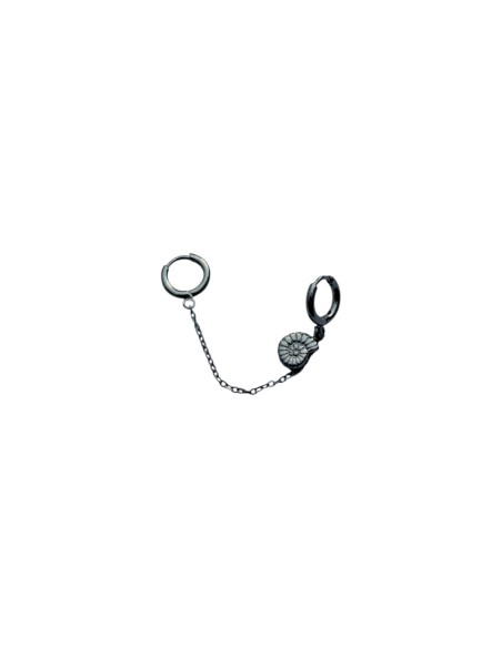 Mono boucle d'oreille pendentif coquillage en acier inoxydable