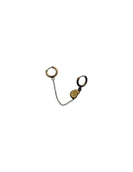 Mono boucle d'oreille pendentif coquillage en acier inoxydable