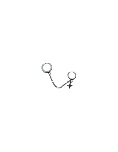 Mono boucle d'oreille pendentif étoile céleste en acier inoxydable