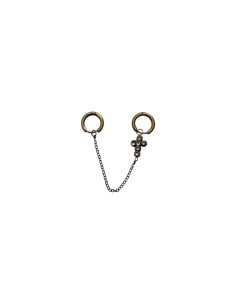 Mono boucle d'oreille croix strass en acier inoxydable