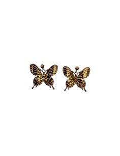 Boucles d'oreilles pendantes dorées grand papillon en acier inoxydable