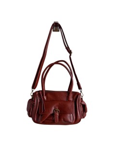 Sac femme Mandoline Multi poches Camel - Bandoulière réglable et amovible & Anses fixes