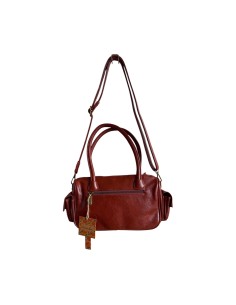 Sac femme Mandoline Multi poches Camel - Bandoulière réglable et amovible & Anses fixes 2