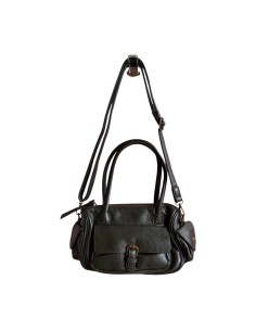Sac femme Mandoline Multi poches Kaki - Bandoulière réglable et amovible & Anses fixes