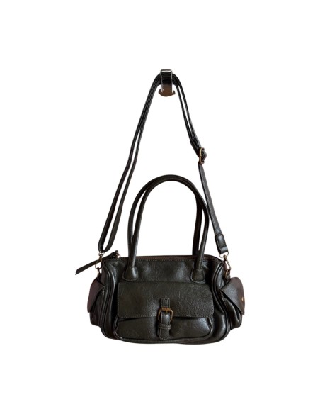 Sac femme Mandoline Multi poches Kaki - Bandoulière réglable et amovible & Anses fixes
