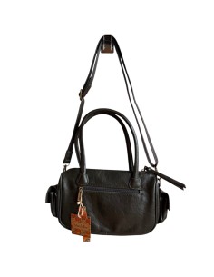 Sac femme Mandoline Multi poches Kaki - Bandoulière réglable et amovible & Anses fixes 2