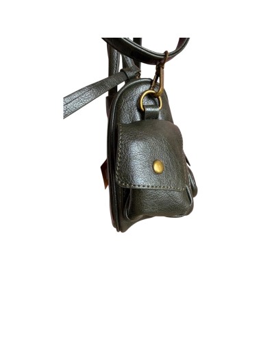 Sac femme Mandoline Multi poches Kaki - Bandoulière réglable et amovible & Anses fixes