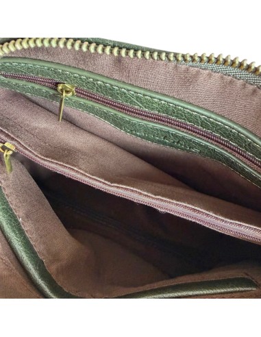 Sac femme Mandoline Multi poches Kaki - Bandoulière réglable et amovible & Anses fixes