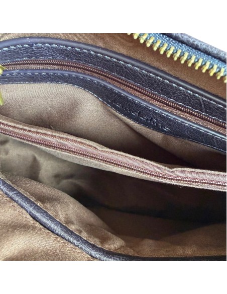 Sac femme Mandoline Multi poches Marine - Bandoulière réglable et amovible & Anses fixes
